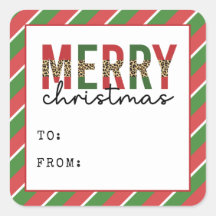 モダンクリスマスレオパープリントレッド緑ストライプ色