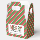 モダンクリスマスレオパープリントレッド緑ストライプ色 フェイバーボックス (オープン)