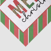 モダンクリスマスレオパープリントレッド緑ストライプ色 薄葉紙 (詳細)