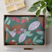 モダンクリスマスレッドグリーンフローラホリデー 薄葉紙 (ギフト)