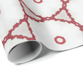 モダンクリスマスレッド幾何学模様 ラッピングペーパー (ロールコーナー)