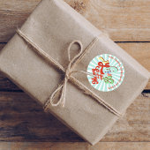 モダンクリスマスレトロタイポグラフィカスタム ラウンドシール