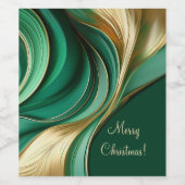 モダンクリスマスワインラベル – 緑と金ゴールド- ワインラベル (シングルラベル)