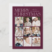 モダンクリスマスワイン9フォトコラージュ シーズンカード (正面)