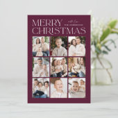 モダンクリスマスワイン9フォトコラージュ シーズンカード (スタンド正面)