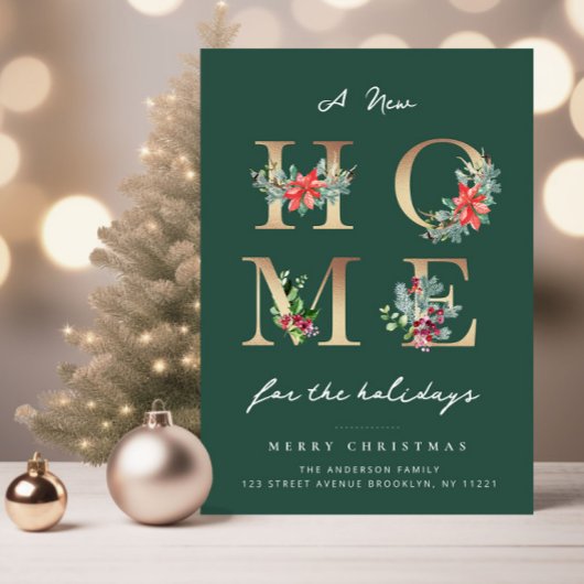 モダンクリスマス休暇の告知 ポストカード