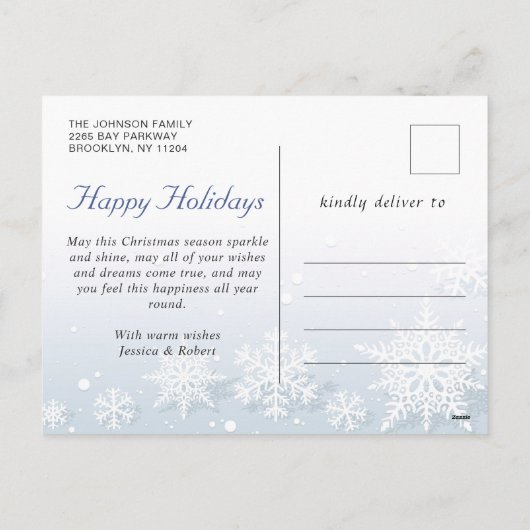 モダンクリスマス信じPHOTO Greeting シーズンポストカード (裏面)