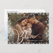 モダンクリスマス信じPHOTO Greeting シーズンポストカード (正面/裏面)