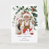 モダンクリスマス写真アーチ カード (正面)