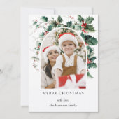 モダンクリスマス写真アーチ シーズンカード (正面)