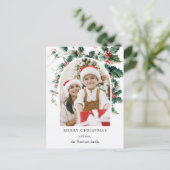 モダンクリスマス写真アーチ シーズンポストカード (スタンド正面)