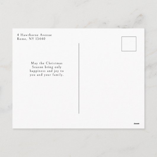 モダンクリスマス写真アーチ シーズンポストカード (裏面)