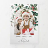 モダンクリスマス写真アーチ 三つ折りカード (カバー)