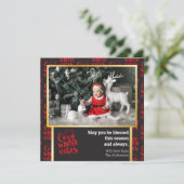 モダンクリスマス写真カードおもしろい冬居心地の良い雰囲気 シーズンカード (スタンド正面)