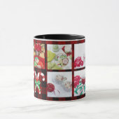 モダンクリスマス写真コラージュランバージャックバッファロー マグカップ (中央)