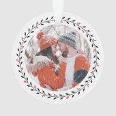 モダンクリスマス写真セラミックオーナメント オーナメント (裏面)
