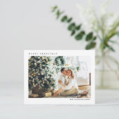 モダンクリスマス写真家族 | Merry Christmas Po シーズンポストカード (スタンド正面)