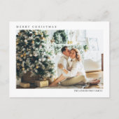モダンクリスマス写真家族 | Merry Christmas Po シーズンポストカード (正面)