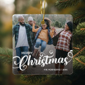 モダンクリスマス写真 セラミックオーナメント