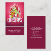 モダンクリスマス包まれたプレゼント&ツリー – フェスティバル 名刺 (正面/裏面)