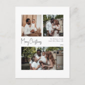 モダンクリスマス台本を中心に3枚の写真 シーズンポストカード (正面)