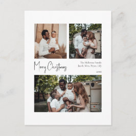 モダンクリスマス台本を中心に3枚の写真 シーズンポストカード