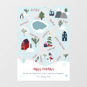 モダンクリスマス地図のイラストレーション ウィンドウサイン (シート)