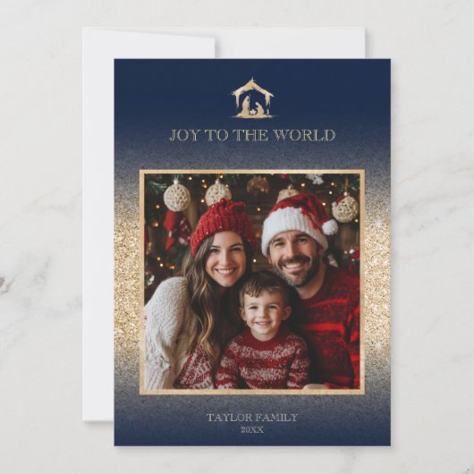 モダンクリスマス宗教家出生写真 シーズンカード (正面)