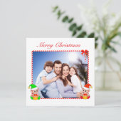 モダンクリスマス小妖精や小人とカスタム家族の写真 (スタンド正面)