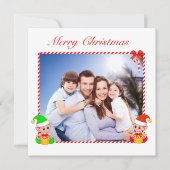 モダンクリスマス小妖精や小人とカスタム家族の写真 (正面)