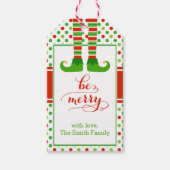 モダンクリスマス小妖精や小人ホリデーギフトラベル ギフトタグ (正面)