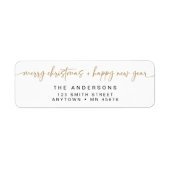 モダンクリスマス差出人住所ラベル休日金ゴールド ラベル (正面)