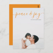 モダンクリスマス平和の写真（オレンジ色の背中） ポストカード (正面/裏面)