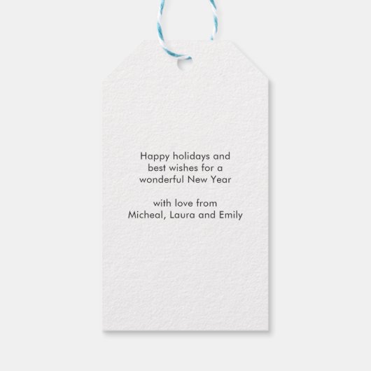 モダンクリスマス幾何学模様の休日 ギフトタグ (裏面)