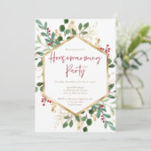 モダンクリスマス引っ越し祝いパーティーパーティの招待状 招待状 (スタンド正面)