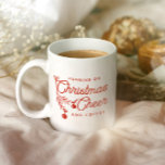 モダンクリスマス応援スタイリッシュミストレ コーヒーマグカップ<br><div class="desc">クリスマスおもしろいの応援とコーランニングヒーの休日のマグのイラストレーション。シンプルタイポグラフィデザインは、これスタイリッシュをクリスマスの朝のためにママ、妻またはガールフレンドのためのキュートなギフトまたはストッキングのスタッファーにする！</div>