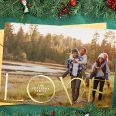 モダンクリスマス愛カスタム家族の写真 箔シーズンカード