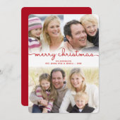 モダンクリスマス手文字のスクリプ霜の降りたト写真 シーズンカード (正面/裏面)