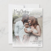 モダンクリスマス手書きスクリプト全写真ホール シーズンカード (正面)