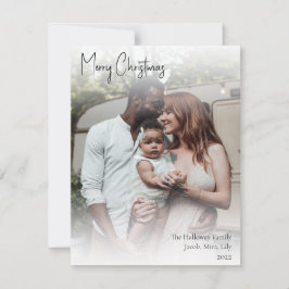 モダンクリスマス手書きスクリプト全写真ホール シーズンカード