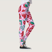 モダンクリスマス抽象芸術パターン レギンス (右)