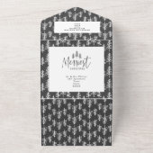 モダンクリスマス数々のの素朴な写真は日付を保存 オールインワン招待状 (外側)