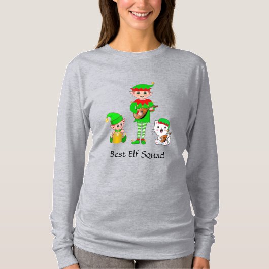 モダンクリスマス最高のエルフ隊 Tシャツ (正面)