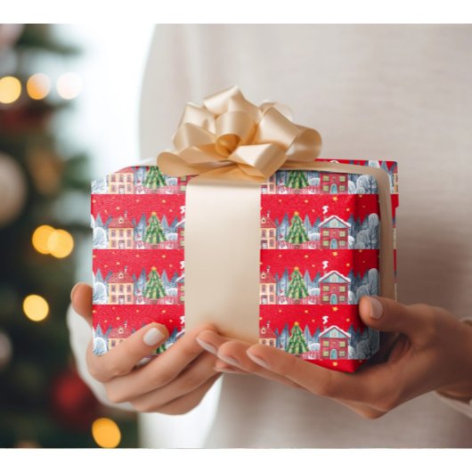モダンクリスマス村 ラッピングペーパー