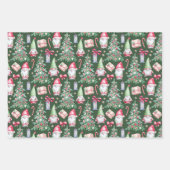 モダンクリスマス格言の水の色パターン ラッピングペーパーシート (正面3)