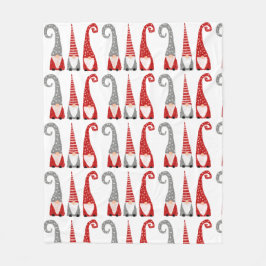 モダンクリスマス格言は赤い灰色の模様 フリースブランケット