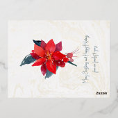 モダンクリスマス植物学ジョイ実在金ゴールド 箔シーズンポストカード (裏面)