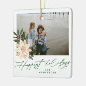 モダンクリスマス植物祝日写真 セラミックオーナメント (左)