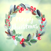 モダンクリスマス水カラーリーススクリプト ウィンドウサイン (シート3)