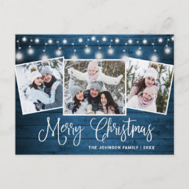 モダンクリスマス素朴3 PHOTOグリーティングホリデー ポストカード